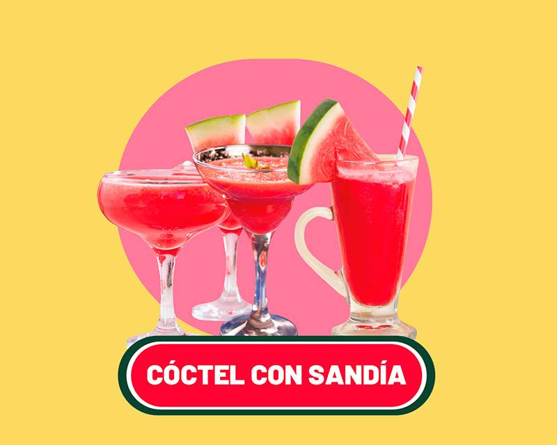 cóctel de sandía con ron